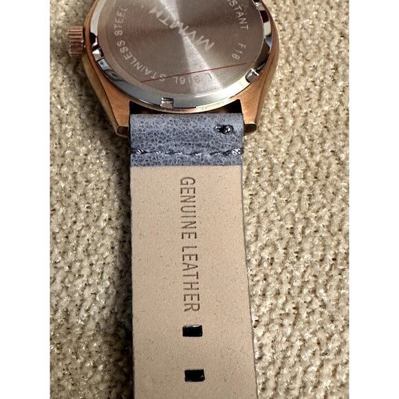 MVMT Grey Leather Strap & White Dial Chronograph F18 30mm Watch - Picture 5 of 11